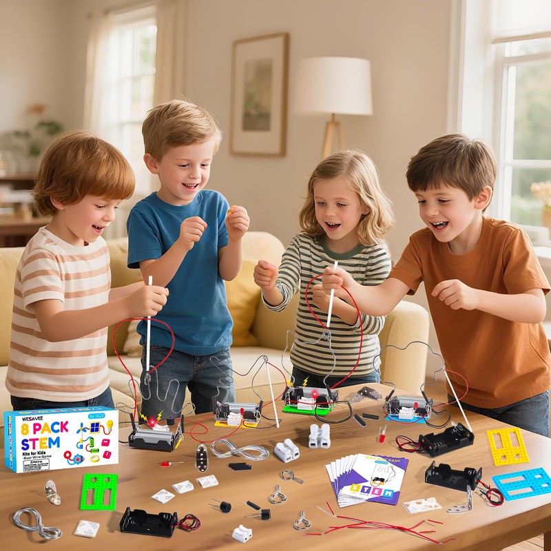 STEM Toy Science Kits, 8 Set Electric Circuit Boy Crafts