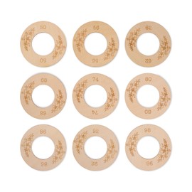 Mikki Joan Wooden Baby Size Dividers, Set of 9, Flower Set, Size 50-98, Diameter 10 cm x 4 mm, Durable and Decorative Children's Room Wardrobe Organiser, Clothes Hanger Separator for Children,