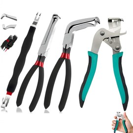 Car Clip Pliers/Disassembly Tools,Efficient Multi-Functional Automotive Snap Ring Pliers,Electrical Disconnect Pliers for Cars,Connector Separator Tool and Fuel line disconnect tool (4PCS)