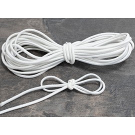 AERZETIX - C67774 - Rubber Cord Round 9.5 m - Diameter 2.5 mm - Colour White