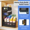 Under Sink Organizer, 2-Pack 3-Tier Thickened Metal Pull out Cabinet