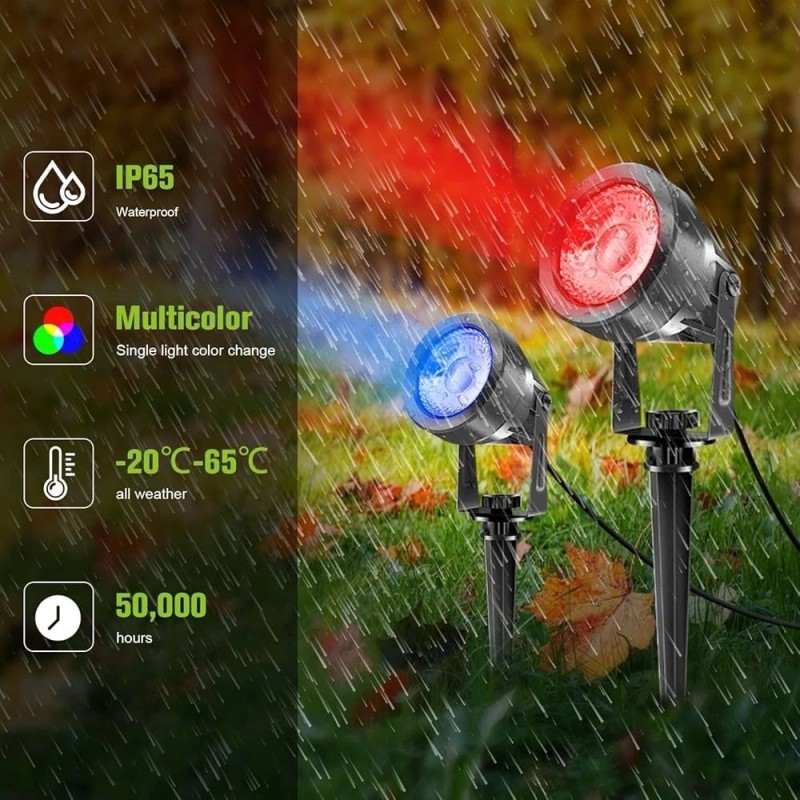 VOLISUN 4-8 Packs Waterproof LED Pond Light Underwater & Ground