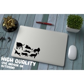 Pack of 22 Cat Feline Pet Silhouette Cute Stickers - Scrapbook Accessories - Car Decal - Water Bottle Stickers - Cat Gifts for Women - Labels Stickers (Black, 27.5cm x 18cm (Total Sheet Size))