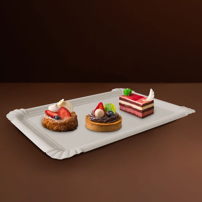 Miamex 20 White Paper Plates - Pastry / Appetizer /