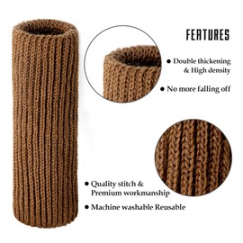 Sprytenzi Chair Leg Protectors for Hardwood Floors, High Elastic Knitted Non Slip No Scratch Noise Furniture Socks, Suitable for Most Round or Square Furniture Feet 16Pcs, Brown