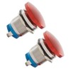 2Pcs Mushroom Head Button Switch Waterproof Push Button Switch Aluminum