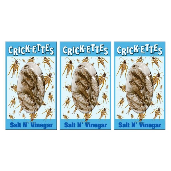Crick-ettes - Salt N' Vinegar Flavored Cricket Snacks (3 Pack)