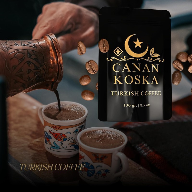 Canan Koska Turkish Coffee Medium Roast Ground Coffee 100% Arabica,