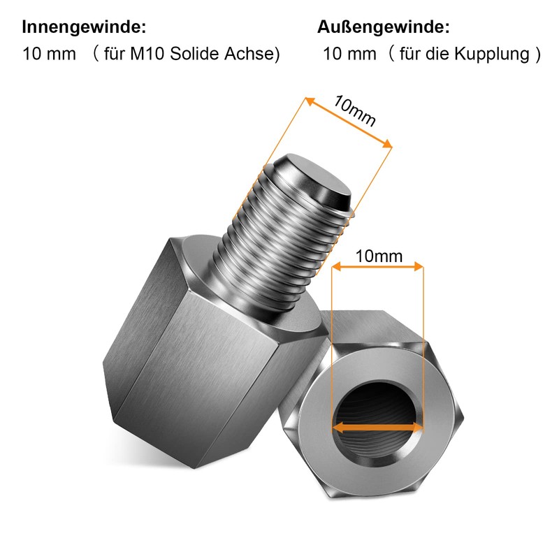 NICEDACK Bicycle Axle Adapter for Axle Thread Size M10 x