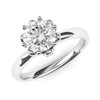 Solid Sterling Silver Romantic Flower Style 6-Prong Set 2.0 CT