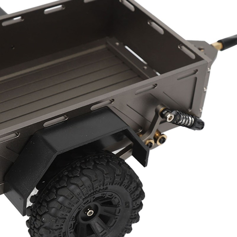 RC Car Hitch Trailer Aluminum Alloy Antislip Rubber Tire Rustproof