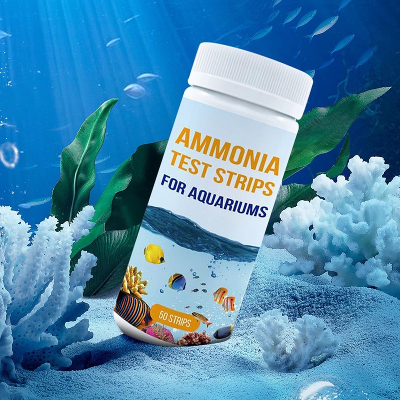 MiOYOOW Aquarium Ammonia Test Kit, 50 Counts Ammonia Test Strips,
