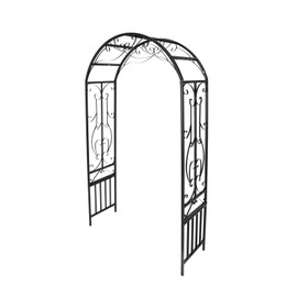 Metal Garden Arch Army Green Garden Arbor Outdoor Wedding Arches Arbor Indoor Garden Arches for Wedding Party and Gardens 7'2" High X 3.11" Wide Black