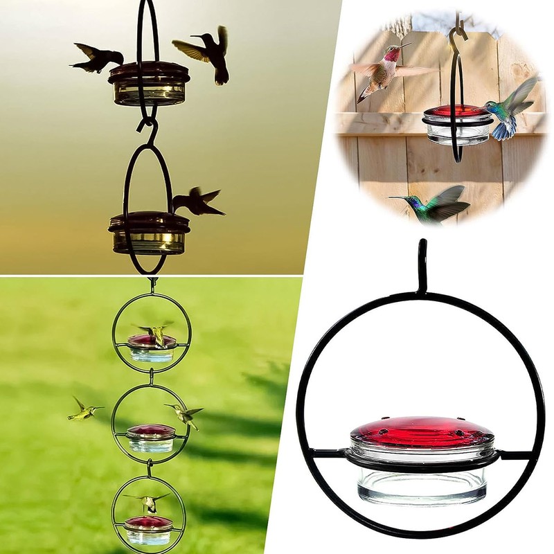 3 Pcs Hummingbird Feeder Metal Hanging Bird Feeder for Outdoor