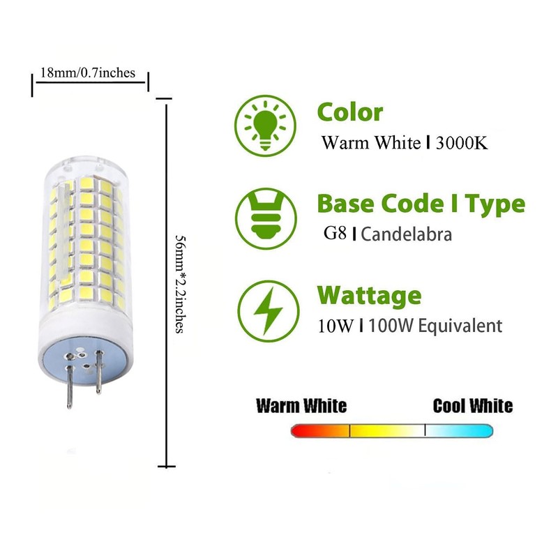 Edearkar G8 LED Light Bulbs 10W (Equivalent to 100W Halogen