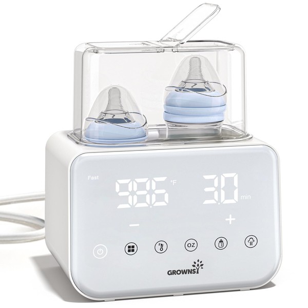 Baby Bottle Warmer, Grownsy 10-in-1 Fast Bottle Warmer Accurate Temp