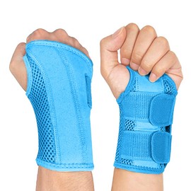 NuCamper Breathable Wrist Support, Wrist Bandage with Metal Splint Stabiliser for Men and Women, Adjustable Wrist Brace, Wrist-Support Splint for Arthritis, Tendonitis, Sprains