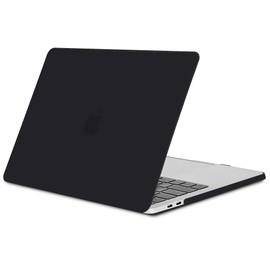 TECOOL Case Compatible with MacBook Pro 15 Inch 2016-2019 with Touch Bar (A1990 A1707), Ultra Thin Protective Hard Case, Black