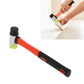 Rubber Mallet Hammer Double Faced Soft Mallet 40mm Diameter with 10.4" Soft Fiberglass Handle for Construction Home Renovation Flooring Installation