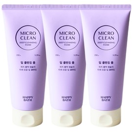 Happy Bath Micro Clean Deep Cleansing Foam, 3 packs, 150g / 해피바스 마이크로 클린 딥 클렌징폼, 3개, 150g