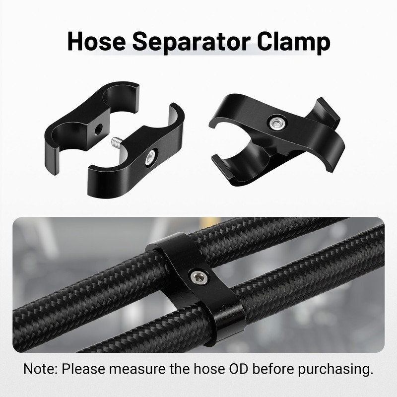 EVIL ENERGY Hose Separator Clamp,Fuel Line Mounting Clamp Aluminum Black