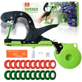 Kukkasilta Upgraded Plant Tying Machine Tie Up Vine Tomatoes and Grapes Quickly Plant Tying Tape Tool for Gardeners Farmers Plant Tie Tapener Gun with SK5 Blade Replacement Green Tapes and Staples