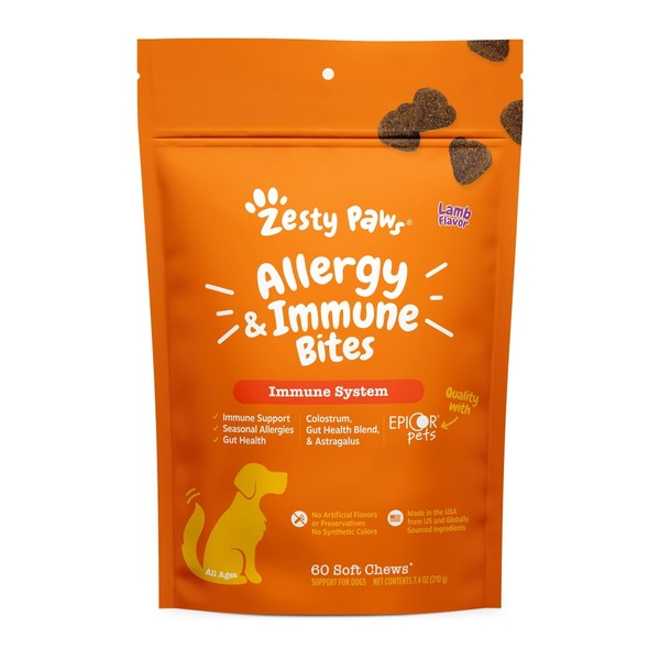 Zesty Paws Allergy & Immune Bites for Dogs, Allergy Relief