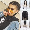 Black Double Braided Wig with Baby Hair, 2 x Twisted