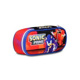 School Bag Round Plus Sonic Come and Get Me Blue Red - Pen Holder for School Monofach - Pencil Case for Children and Boys - Primary School, Middle School, Blue, Taglia Unica, School, blue, Cartoon