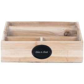 Nat & Jules This and That Natural Woodgrain 11.5 x 6 Wood Desk Mail Organizer