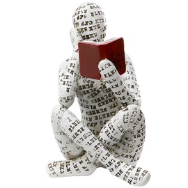 SIMDAO Resin Abstract Thinker Sculpture,Reading Woman Figurine,Bookworm Sculpture 2.8×2.6×4.3inch Resin Abstract Reading Figurine Sculptures Innovative Lady Reading Pulp Molding Bookshelf Ornament