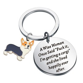 TGBJE Corgi Gift Corgi Mom Gift A Wish Women One Said I'm Getting a Corgi,and She Lives Happily Ever After Keychain Gift for Dog Lover… (Corgi Keychain)