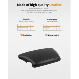 Hoolcar Armrest Pad Cover Center Console Lid Cover Compatible with Dodge Challenger 2015-2025, Leather Console Replacement, Carbon Fiber