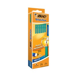 BIC Ecolutions Evolution 655 HB Pencil with Eraser (Pack of 12), Green