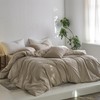 MooMee Bedding Duvet Cover Set Striped 100% Washed Cotton Linen
