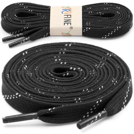 YJRVFINE Flat Roller Skates Laces: 2/5" Wide Black 84 Inch Roller Skate Shoelaces - 2 Pair