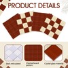 Queekay Brown and Beige Checkered Coaster Set of 6 for