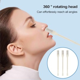 Manual Nose Hair Trimmer, Double Headed Nose Trimmer with 360° Rotating Precision Blades, 3 Pieces Stainless Steel Ear Eyebrow Clippers for Men and Women, Manual Grooming Tool for Facial Hair Rem