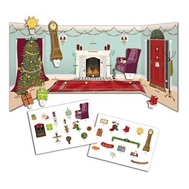 3D Advent Calendar - A Doll's House by The Fireside - Easy to Assemble 24 Piece Christmas scene to build.