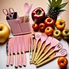 19-Piece Kitchen Cooking Utensil and Knife Set – Stylish Silicone
