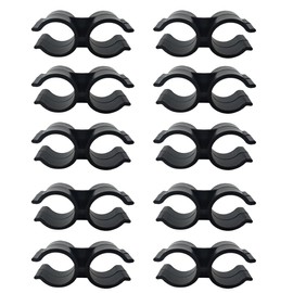 Pack of 20 Double Clamps Pipe Clamps PVC Plastic Shelf Rod Connector Chain Link Fence Panel Brackets Brackets Mounting Accessories Black