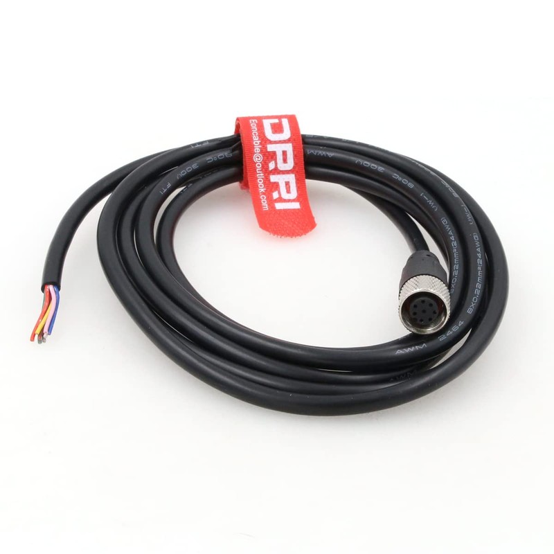 DRRI M12 8-Pin Female Sensor Plug to Fly Line Waterproof