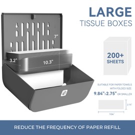 interhasa! Paper Towel Dispenser Wall Mounted, Adhesive Multifold Trifold c Fold Commercial Paper Towel Dispenser for Bathroom 10.8" L x 3.5" W x 8" H