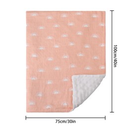 Soarwg Kids Baby Blanket Unisex Newborn, Super Soft Nursery Minky Blankets with Muslin Cotton for Boys Girls, Toddler Baby Nursery Bed Blanket Shower Gifts, 30 x 40 Inch
