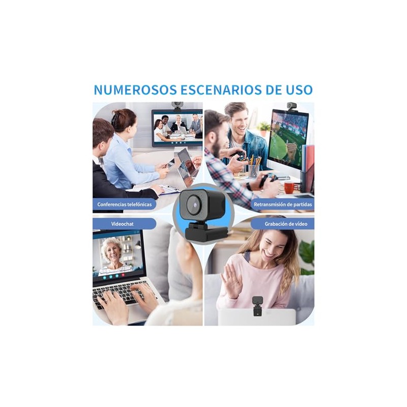 NOVAKA Cámara Web 4K, Micrófono Integrado con Cancelación de Ruido,