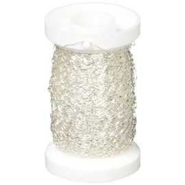 Toupe 202EW90 American Flower Elastic Wire Col.EW90 Silver, 16.6 ft (50 m) Roll