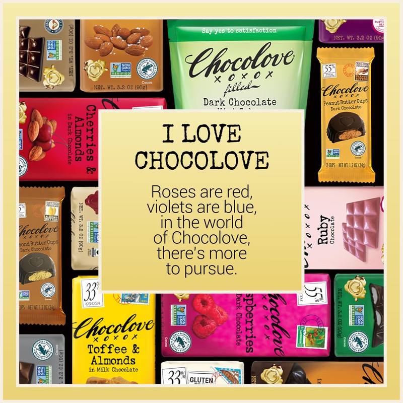 Chocolove Dark Chocolate Bars | 55% Cocoa | Crafted with
