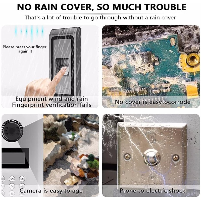 Cubierta impermeable para timbre de video antirreflejos, cubierta de lluvia