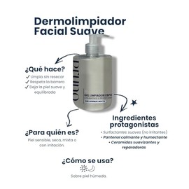 PRUNO Dermolimpiador Facial Suave para Uso Diario | Limpia sin Resequedad, con Ceramidas y Provitamina B5 | Respeta la Barrera de la Piel