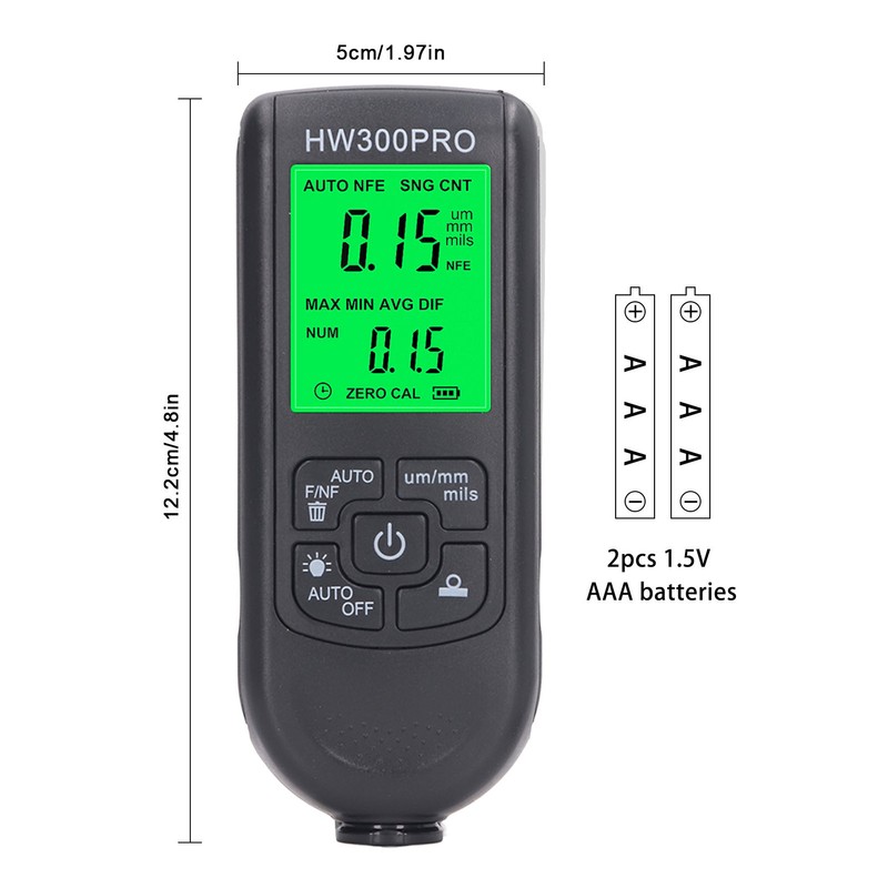 Coating Thickness Gauge High Accuracy Paint Depth Gauge Meter Antislip